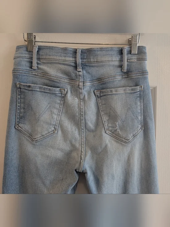 Mother The Hustler Ankle Chew Petal Pucker Jeans Light Wash Blue Denim Size 29 - Picture 10 of 15